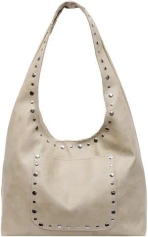 Trendy PU Leather Hobo Bags Vintage Tote Bags Studded Purses for Women Y2K Purse Chic Shoulder Handbags