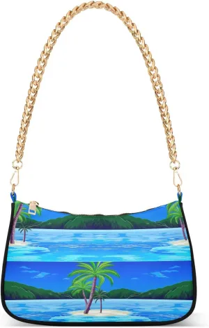 Tropical Palm Trees Blue Womans Purse, Crossbody Bags for Women Trendy