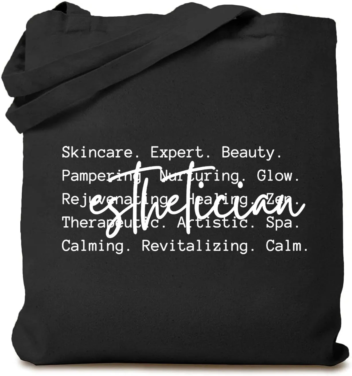 TSIIUO Esthetician Canvas Tote Bag for Women Beautician Beauty Professional Reusable Shopping Bag Skin Therapist Gift