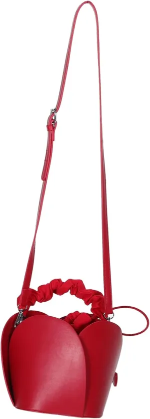 VALICLUD Mini Bucket Bag Fake Leather Drawstring Purse Stylish Crossbody Purse for Parties and Daily Use