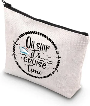 VAMSII Cruise Cosmetic Bag Cruise Time Family Cruise Beach Summer Trip Boat Trip Toiletry Bag Cruise LifeOh Ship It's Cruise Time