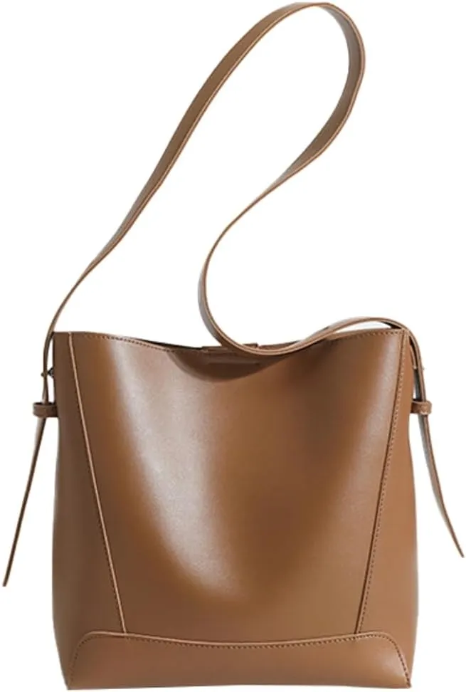 Vegan Leather Bucket Bags for Women Stylish Crossbody Bags Travel Tote Shoulder Bag Large Handbag Purse