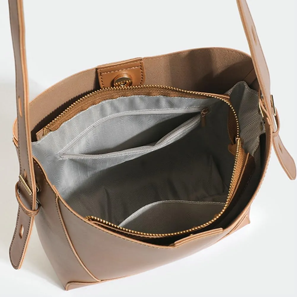 Vegan Leather Bucket Bags for Women Stylish Crossbody Bags Travel Tote Shoulder Bag Large Handbag Purse