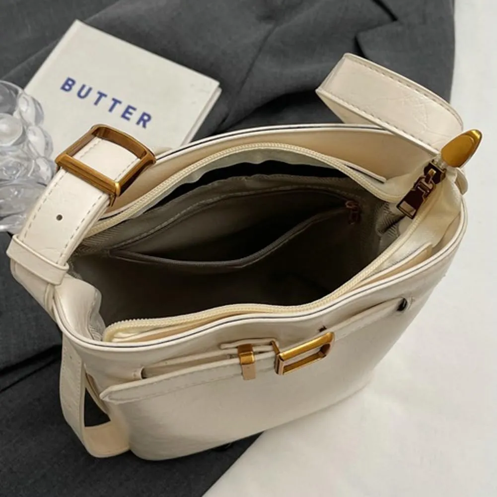 Vegan Leather Hobo Bags for Women Bucket Bag Purse Chic Solid Color Shoulder Bag Tote Handbag