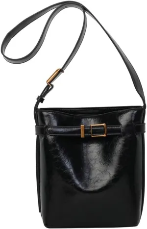 Vegan Leather Hobo Bags for Women Bucket Bag Purse Chic Solid Color Shoulder Bag Tote Handbag