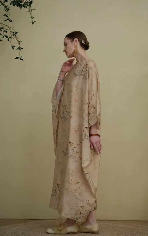 Vintage Allure Plus Size Loose Dresses Batwing Sleeve Women Caftan