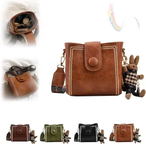 Vintage Fashion Bag with Adjustable Wider Shoulder Strap, Vintage Crossbody Bags for Women, Black Bucket Bag