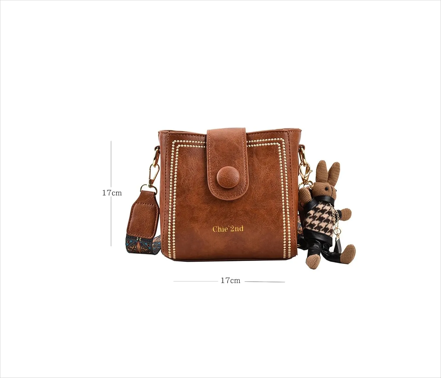 Vintage Fashion Bag with Adjustable Wider Shoulder Strap, Vintage Crossbody Bags for Women, Black Bucket Bag