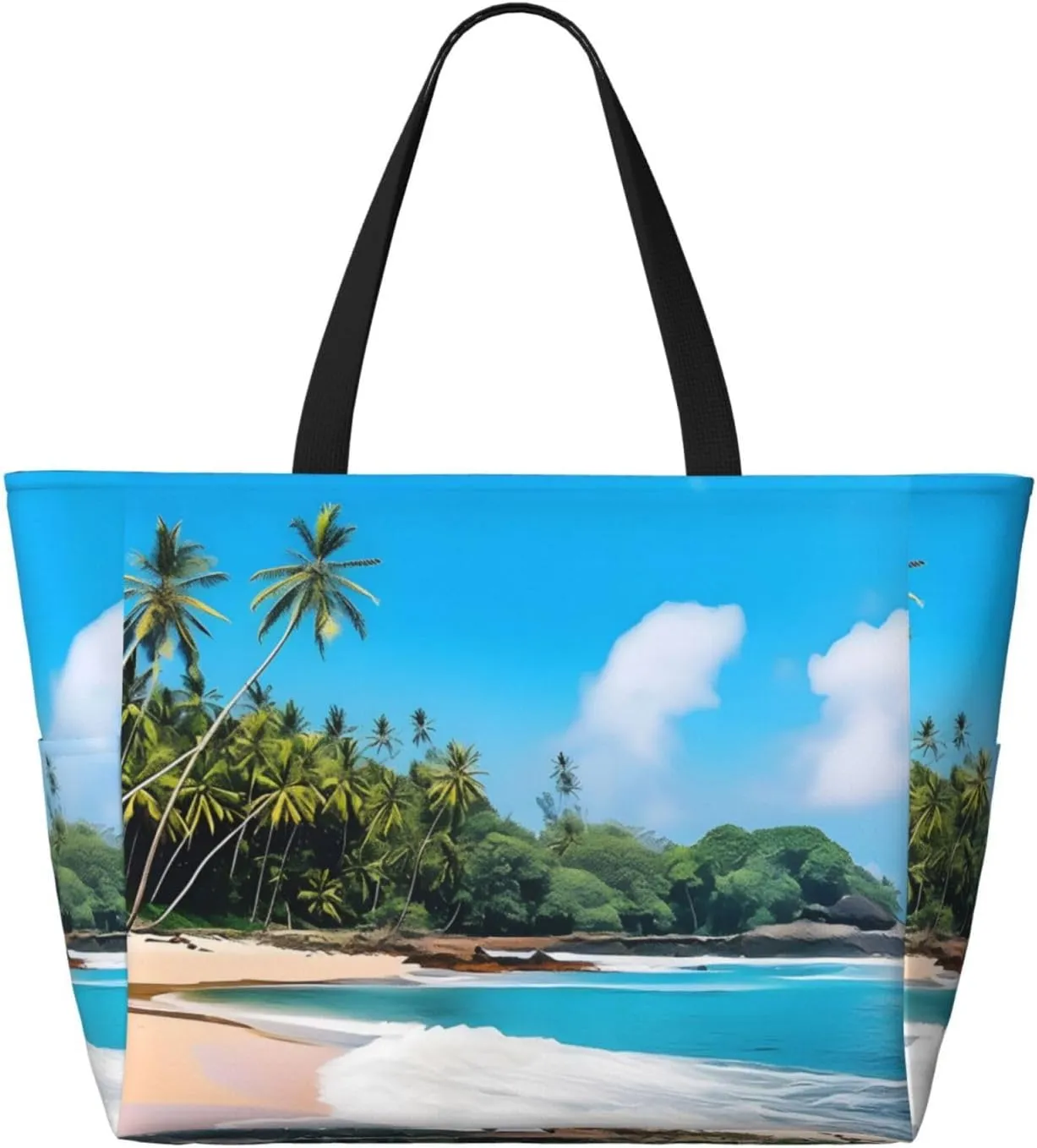 Waterproof Beach Bag for Women Sandproof Beach Tote Bag Large Capacity Swim Pool Bag Foldable Travel Duffel Bags