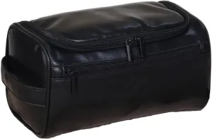 Waterproof Cosmetic Bag Faux Leather with Hook Large Capacity Portable Handle Zipper Multifunctional Travel Toiletry Makeup Pouch Organizer Spacious C