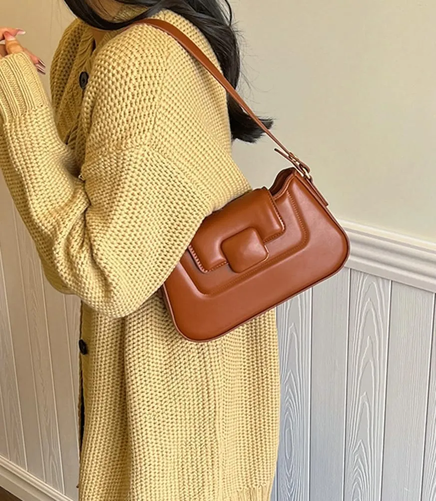 Women Casual Shoulder Bag PU Leather for Women Crossbody Hobo Purses Bag Chic Tote Handbags with 2 Removable Strap