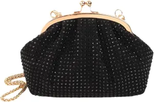 Women Evening Clutch Bag Fashion Rhinestones Evening Bags Chain Strap Stylish Crossbody Bag Large Capacity Elegant H