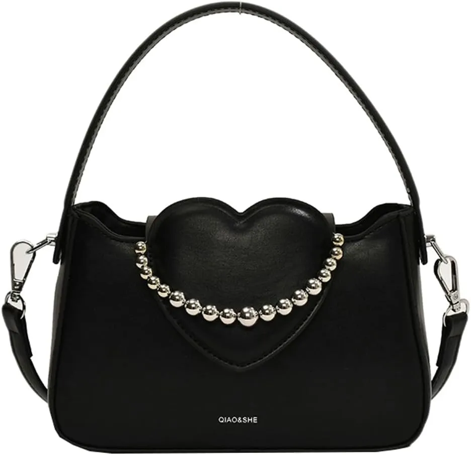 Womens Chic Shoulder Crossbody Bag Vegan Leather Purse Small Tote Bag Y2k Handbag Cute Clutch Satchel with Chain