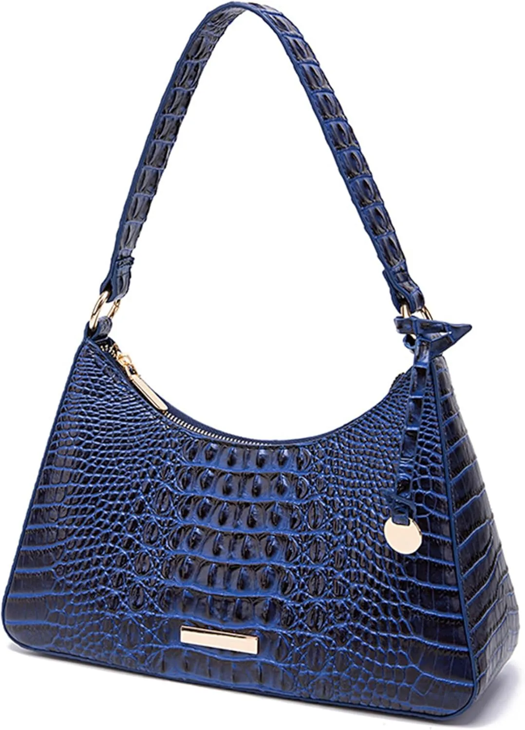 Women's Stylish PU Leather Shoulder Bags Vintage Crocodile Pattern Satchel Handbag Clutch Purse for Evening Parties