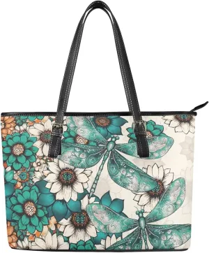 Women's Tote Bag Fashion Shoulder Bags Casual PU Leather Handbag With Zipper Large Capacity Travel Purse Work Bags