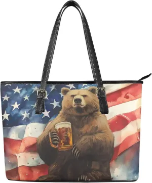 Women's Tote Bag Fashion Shoulder Bags Casual PU Leather Handbag With Zipper Large Capacity Travel Purse Work Bags
