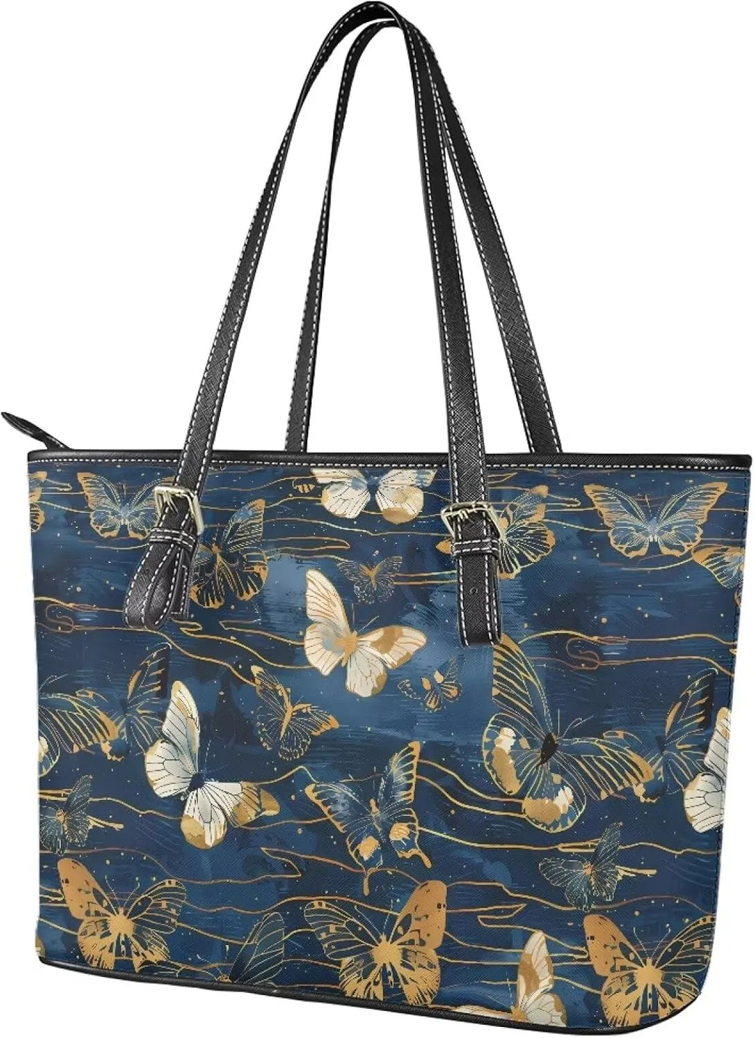 Women's Tote Bag Fashion Shoulder Bags Casual PU Leather Handbag With Zipper Large Capacity Travel Purse Work Bags