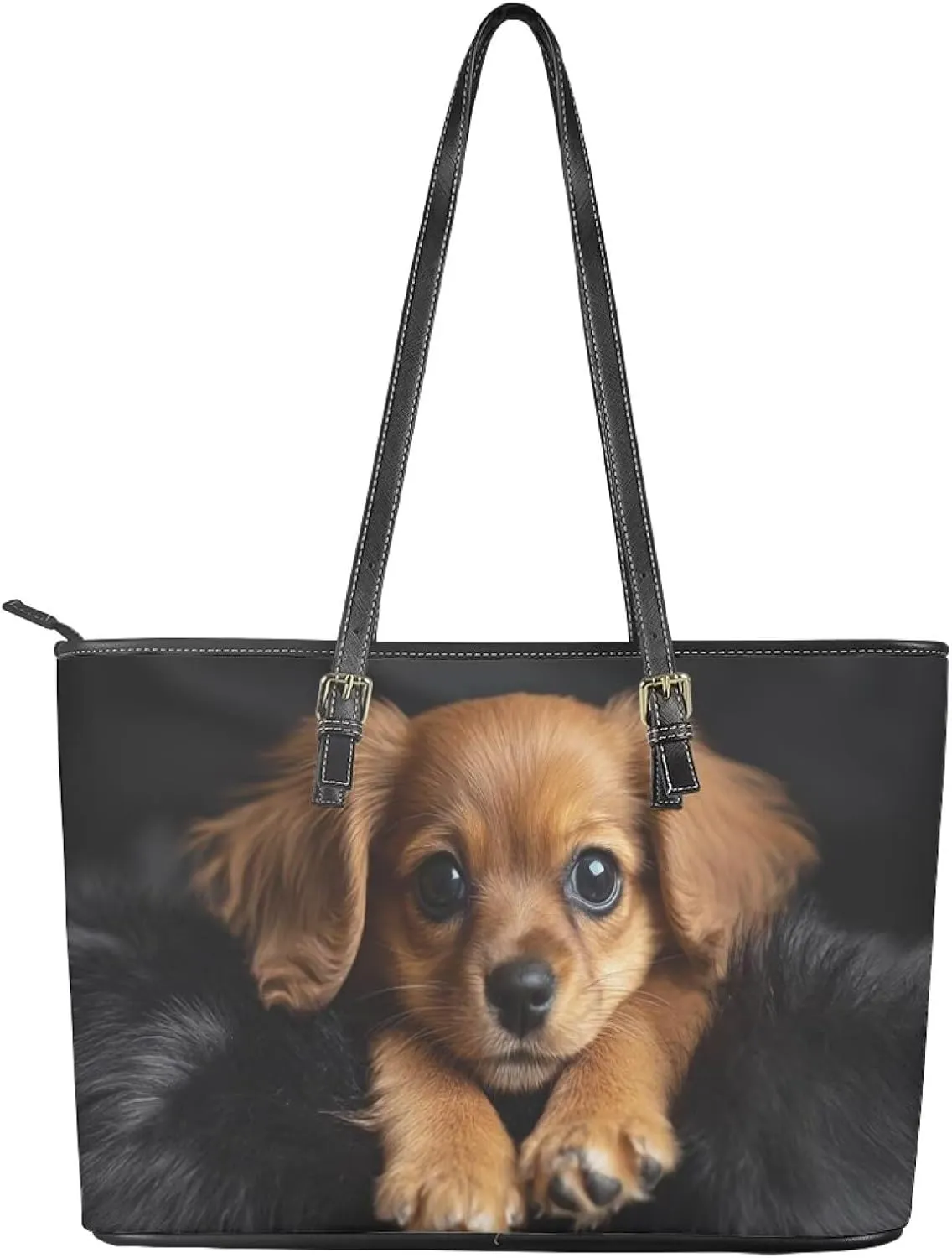 Women's Tote Bag Fashion Shoulder Bags Casual PU Leather Handbag With Zipper Large Capacity Travel Purse Work Bags