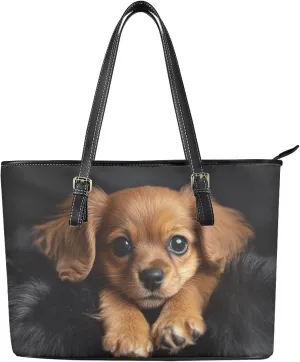 Women's Tote Bag Fashion Shoulder Bags Casual PU Leather Handbag With Zipper Large Capacity Travel Purse Work Bags
