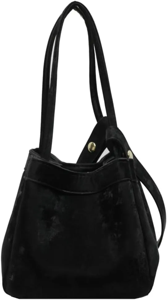 Womens Vegan Leather Handbags Chic Shoulder Bag Small Bucket Tote Bag Y2k Purse Satchel 2024