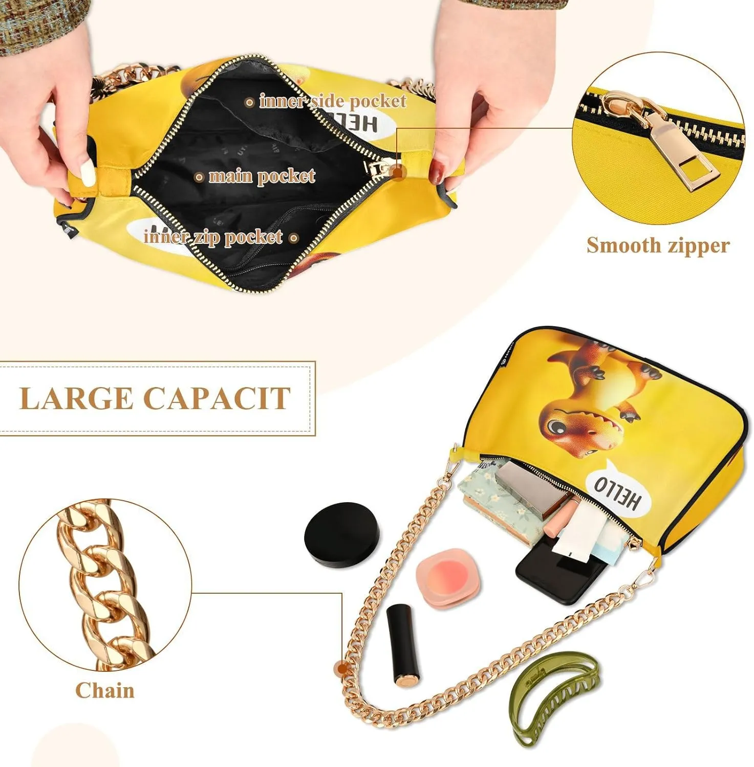 Xray Flowers Small Bag, Crossbody Bags for Women Trendy