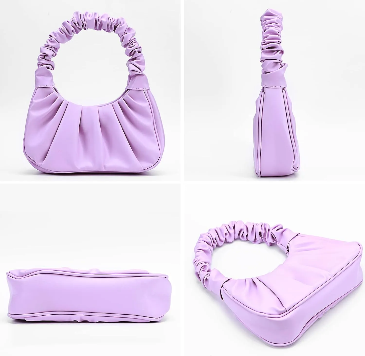 Y2K Purse Bags Chic Pouch Bag Vegan Leather Hobo Handbag Mini Shoulder Bag Underarm Bag Purse for Women