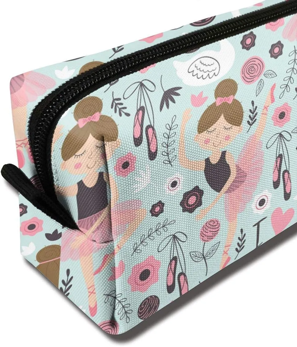 YISHOW Adorable Ballet dancer Makeup Bag Adorable Travel Cosmetic Toiletry Organizer Case for Women