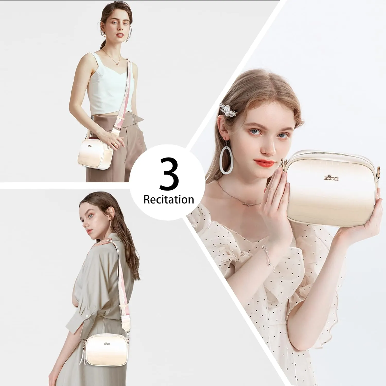 ZOCAI Camera Crossbody Shoulder Bags for Women Small Cluth Vegan Leather Handbag Purses with Adjustable Strap Lightweight