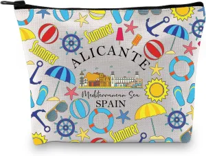 Zuo Bao Alicante Cosmetic Bag Alicante Tourist Gift Spain Travel Gift Alicante Travel Makeup Bag Spain Lover Gift Alicante City Gift (ALICANTE)