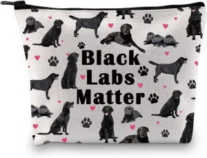 Zuo Bao Black Labrador Makeup Bag Labrador Retriever Gift Black Labs Matter Cosmetic Bag for Labrador Lovers (Black Labs Matter)