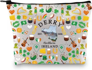 Zuo Bao Derry Ireland Collegiate Varsity Gift Derry Gift Derry Souvenir Derry Travel Gift Derry City Cosmetic Bag Ireland Fan Merch (DERRY)