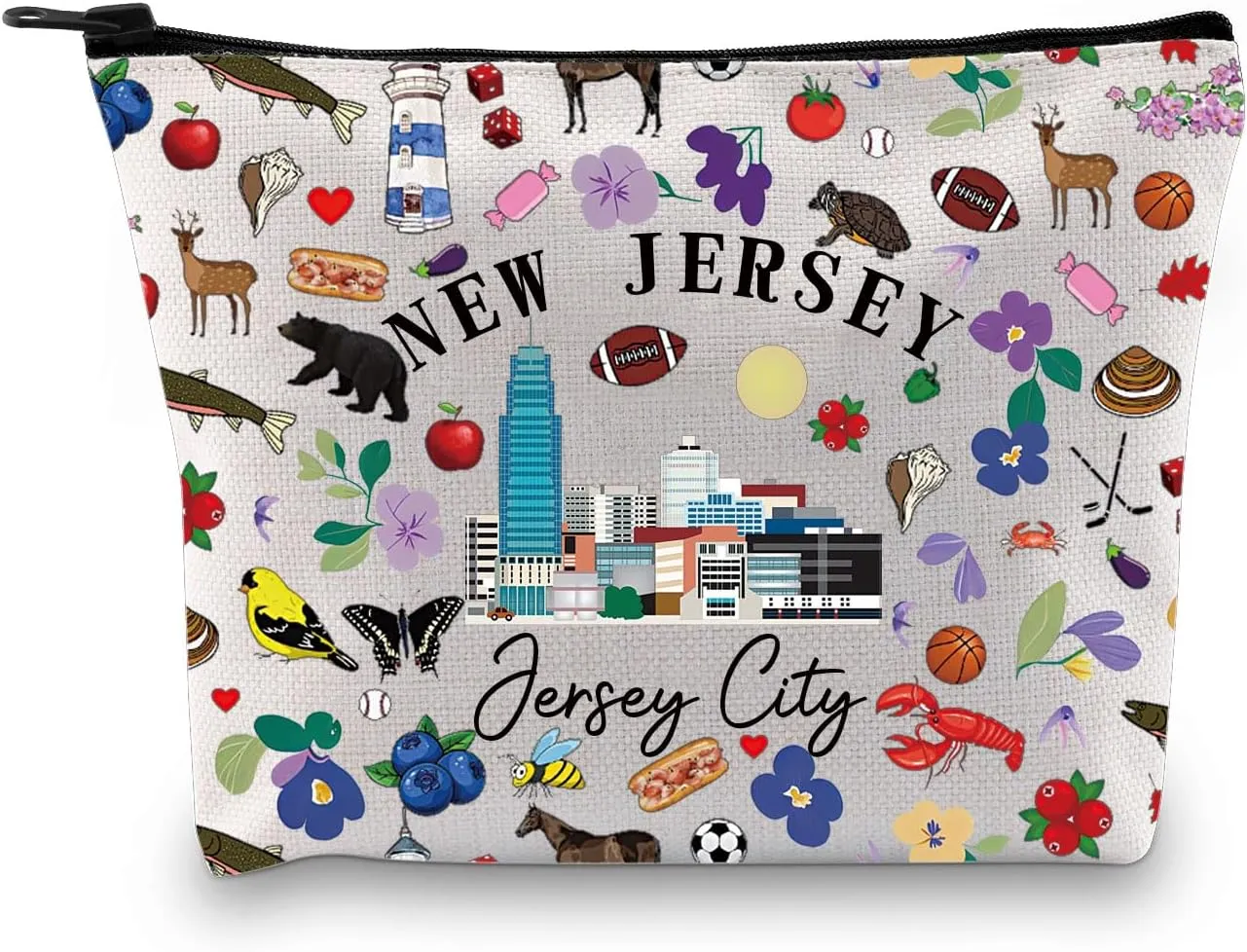 Zuo Bao Jersey City New Jersey Gift Jersey City Lover Jersey City NJ Jersey City Makeup Bag Jersey City Gift Jersey City Souvenir (NEW JERSEY)