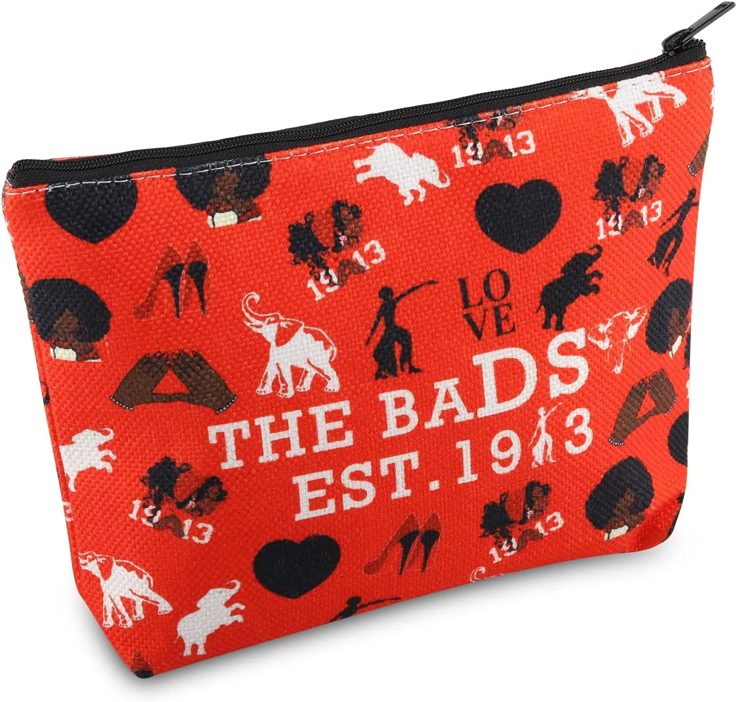 Zuo Bao Sorority Makeup Bag Red Elephant Gift The DST EST 19 * 3 Cosmetic Bag for Sorority Sisters (DST)